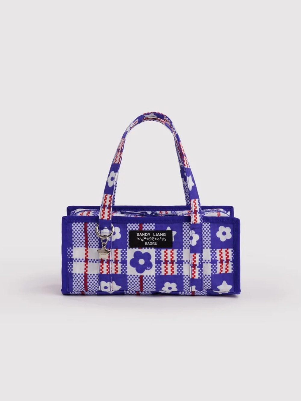 Baggu x Sandy Liang Mini Nylon Market Bag in Market Plaid Blue New with Tags NWT - Picture 9 of 12
